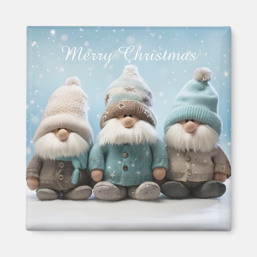 Cute Christmas Gnome Magnet (Voorkant)