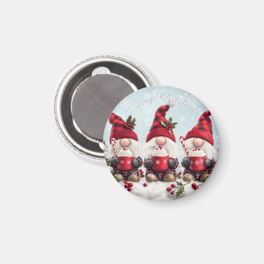 Cute Christmas Gnome Magnet (Voorkant / Achterkant)