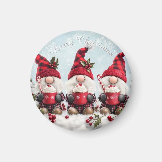 Cute Christmas Gnome Magnet (Voorkant)