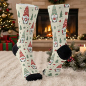 Cute Christmas Gnome Pattern Socks Sokken