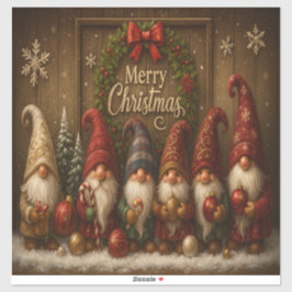 Cute Christmas Gnomes Merry Sticker