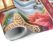 Cute Christmas Gnomes Wrapping Paper with Text Cadeaupapier (Rol Hoek)