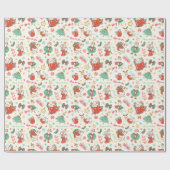 Cute Christmas Goose Illustration Pattern Ivory Cadeaupapier (Vlak)