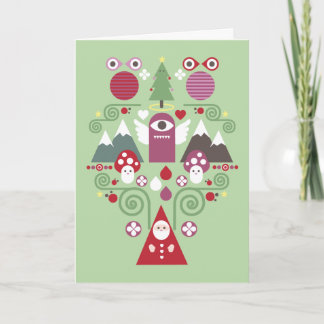 Cute Christmas Greeting Card - green Feestdagen Kaart