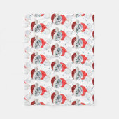 Cute Christmas Grey Tabby Cat Watercolor Fleece Deken (Voorkant)