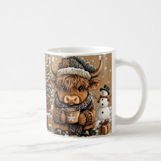 Cute Christmas Highland Cow Mug – Cozy Winter Mug Koffiemok