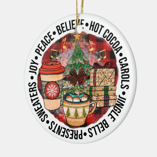 Cute Christmas Holiday Keramisch Ornament (Links)