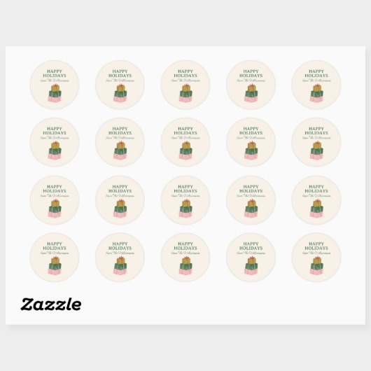 Cute Christmas Holidays Gift From Personalized  Ronde Sticker (Vel)