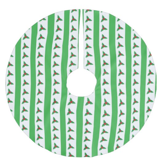 Cute Christmas Holly Berry Pattern Kerstboom Rok (Voorkant)