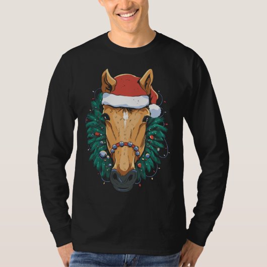 Cute Christmas Horse T-shirt (Voorkant)