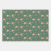 Cute Christmas Hot Cocoa Party Pattern Inpakpapier Vel (Voorkant 2)