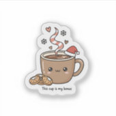 Cute Christmas Hot Cocoa Sticker  (Voorkant)