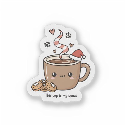 Cute Christmas Hot Cocoa Sticker  (Voorkant)