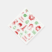 Cute Christmas Icons Pattern Paper Napkin Servet (Hoek)