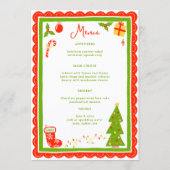 Cute Christmas Icons Scallop CUSTOM Holiday Party Menu (Voorkant)