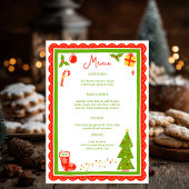 Cute Christmas Icons Scallop CUSTOM Holiday Party Menu