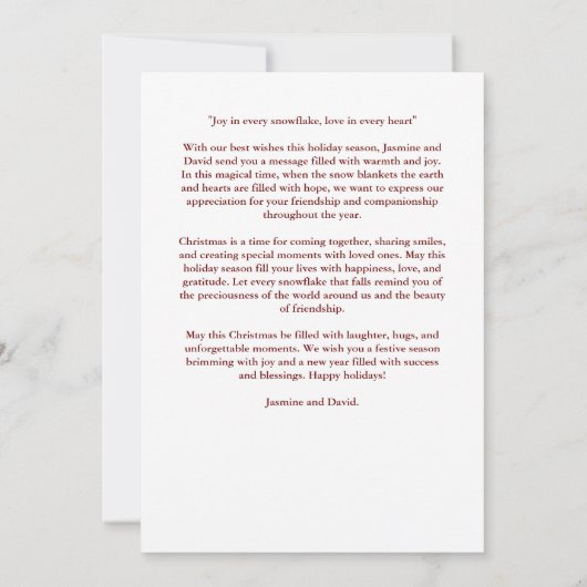 Cute Christmas Joy Snowflake Red & Fake Gold Photo Save The Date (Achterkant)