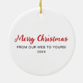 Cute Christmas Jumping Spider Holding a Gift Keramisch Ornament (Achterkant)