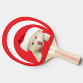 Cute Christmas Kitten & Heart Line Art Tafeltennisbatje (Zijkant)