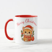 Cute Christmas Kitten Mug Mok (Links)