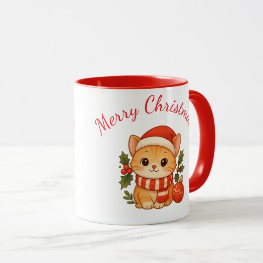 Cute Christmas Kitten Mug Mok (Voorkant rechts)