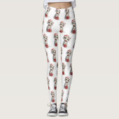 Cute Christmas Kitten on Gift Box Leggings (Voorkant)