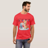 Cute Christmas Kitten Playing with Ornament T-shirt (Voorkant volledig)