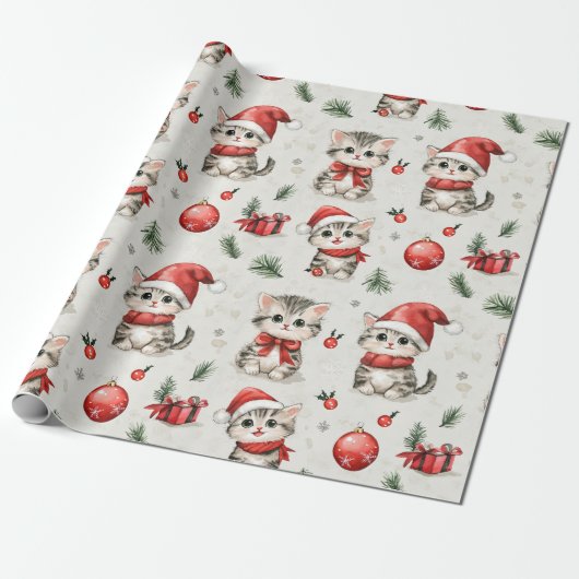 Cute Christmas Kittens  Cadeaupapier (Uitgerold)