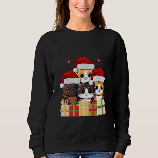 Cute Christmas Kittens squad -Christmas Santa Cats Trui (Voorkant)