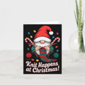 Cute Christmas Knitting Gnome Yarn Xmas For Men Wo Kaart (Voorkant)