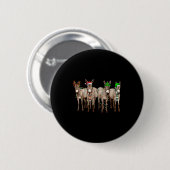 Cute Christmas Lights Santa Hat Farm Lover Ronde Button 5,7 Cm (Voorkant /achterkant)