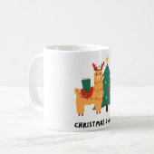 Cute Christmas Llama Illustration – Festive Holida Koffiemok (Voorkant links)