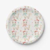 Cute Christmas Llama Paper Plates  Papieren Bordje (Voorkant)