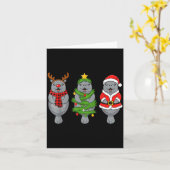 Cute Christmas Manatee Shirt, Holiday Manatee Sant Kaart (Gele Bloem)