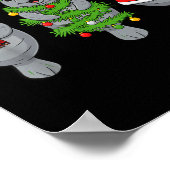 Cute Christmas Manatee Shirt, Holiday Manatee Sant Poster (Hoek)