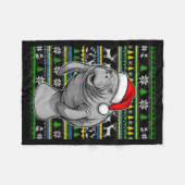 Cute Christmas Manatee Shirt, Manatee Ugly Xmas Sw Fleece Deken (Voorkant (Horizontaal))