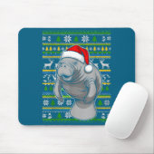 Cute Christmas Manatee Shirt, Manatee Ugly Xmas Sw Muismat (Met muis)