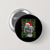 Cute Christmas Manatee Shirt, Manatee Ugly Xmas Sw Ronde Button 5,7 Cm (Voorkant /achterkant)