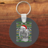 Cute Christmas Manatee Shirt, Manatee Ugly Xmas Sw Sleutelhanger (Voorkant)