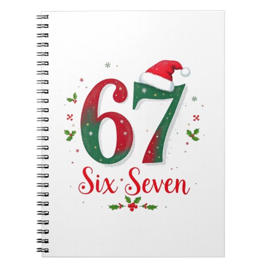 Cute Christmas Meme Six Seven 67 6 7 Holiday Notitieboek (Voorkant)