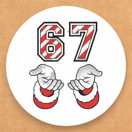 Cute Christmas Meme Six Seven 67 6 7 Holiday Ronde Sticker