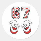 Cute Christmas Meme Six Seven 67 6 7 Holiday Ronde Sticker (Voorkant)