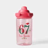 Cute Christmas Meme Six Seven 67 6 7 Holiday Waterfles (Achterkant)
