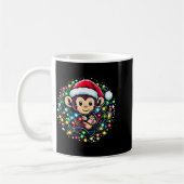 Cute Christmas Monkey Santa Hat Lights Monkey Wome Koffiemok (Links)