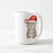 Cute Christmas Mouse in Santa Hat Koffiemok (Voorkant rechts)