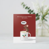 Cute Christmas Mouse Oops Mug Funny Xmas Card Feestdagenkaart (Staand voorkant)
