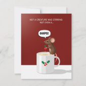 Cute Christmas Mouse Oops Mug Funny Xmas Card Feestdagenkaart (Voorkant)