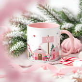 Cute Christmas Movie Watch Mug Pink Elf Workshop Mok