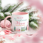 Cute Christmas Movie Watch Mug Pink Elf Workshop Mok