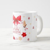 “Cute Christmas Mug with Red Bow Wreath" Grote Koffiekop (Voorkant rechts)